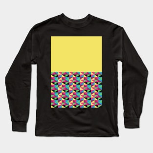 Funky Triangles on Yellow Long Sleeve T-Shirt